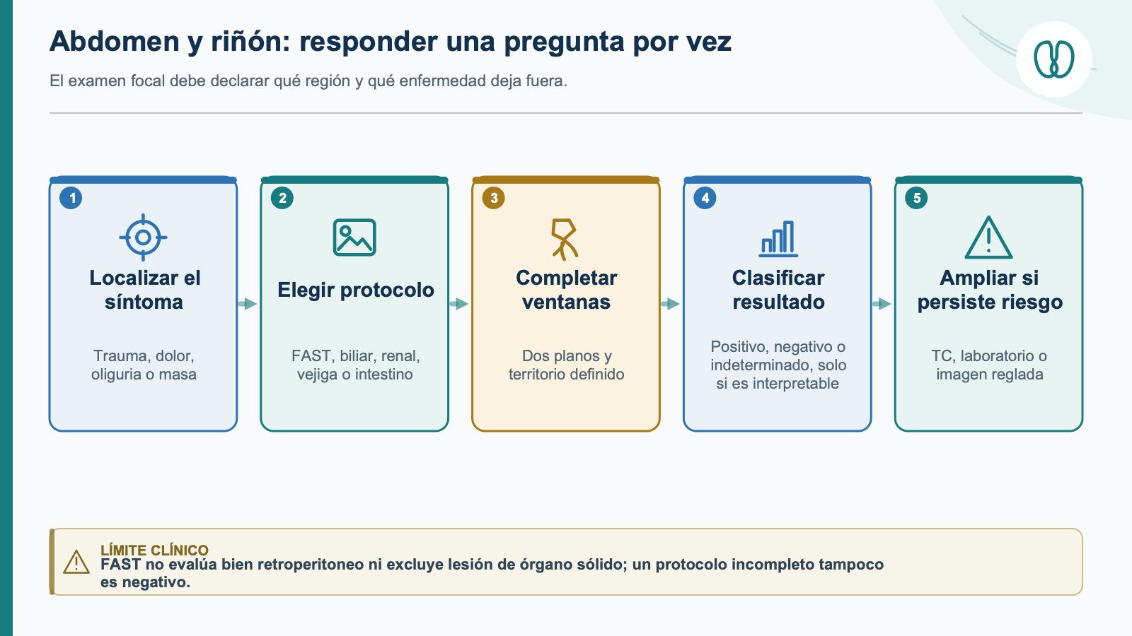 Esquema de integración clínica: Abdomen y riñón